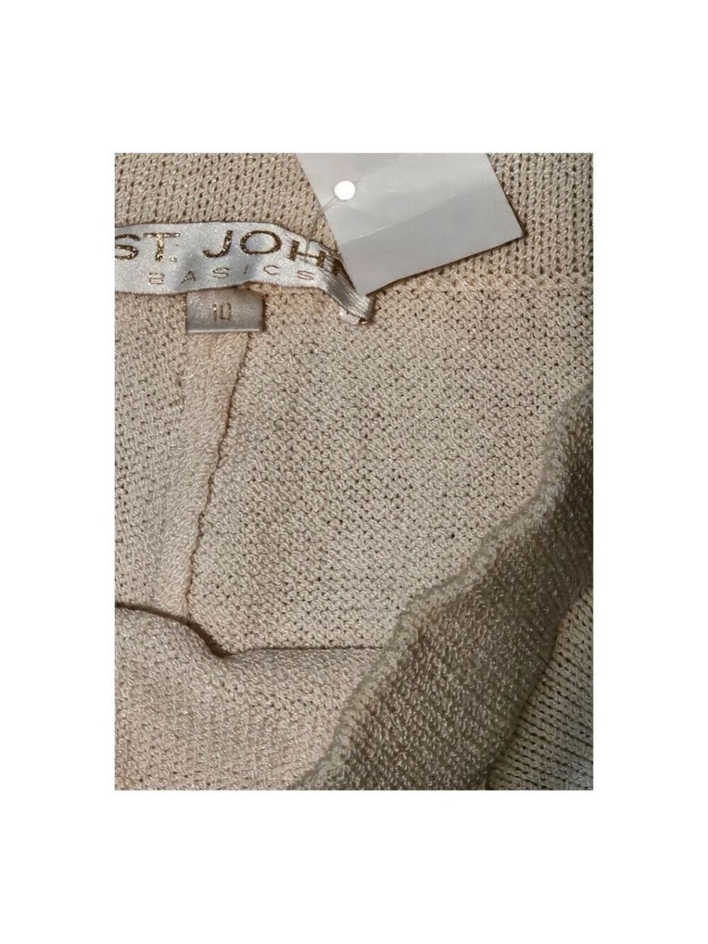 St. John Basics Cream Pants Size 10 - Picture 9 of 12